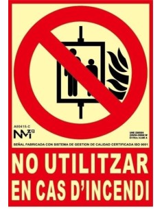 Señal "No utilitzar en cas d'incendi" Normaluz