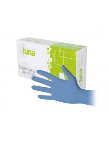 Guante desechable de nitrilo azul sin polvo [ 100 Unid. ]